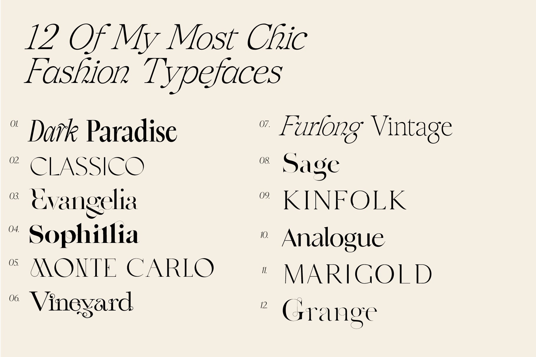 Fashion Font Collection